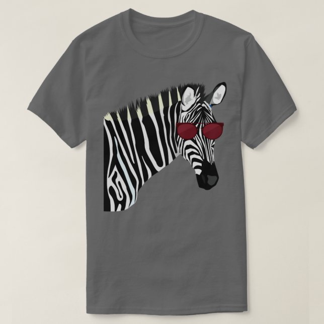 Camiseta África Óculos de sol de origem animal zebra (Frente do Design)
