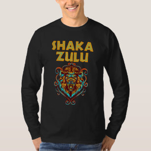 Camiseta África Orgulho Zulu Guerreiro Shaka Lion Tribe Afr