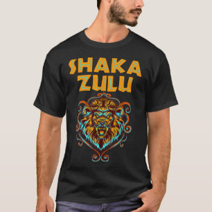 Camiseta África Orgulho Zulu Guerreiro Shaka Lion Tribe Afr