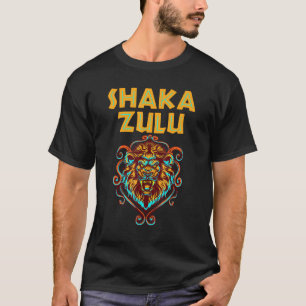 Camiseta África Orgulho Zulu Guerreiro Shaka Lion Tribe Afr