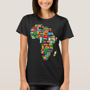 Camiseta África Orgulhosa Bandeiras de Países Africanos Con
