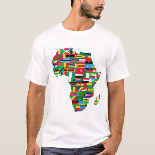 Camiseta África Países Continentes: Sinalizadores Mapeiam