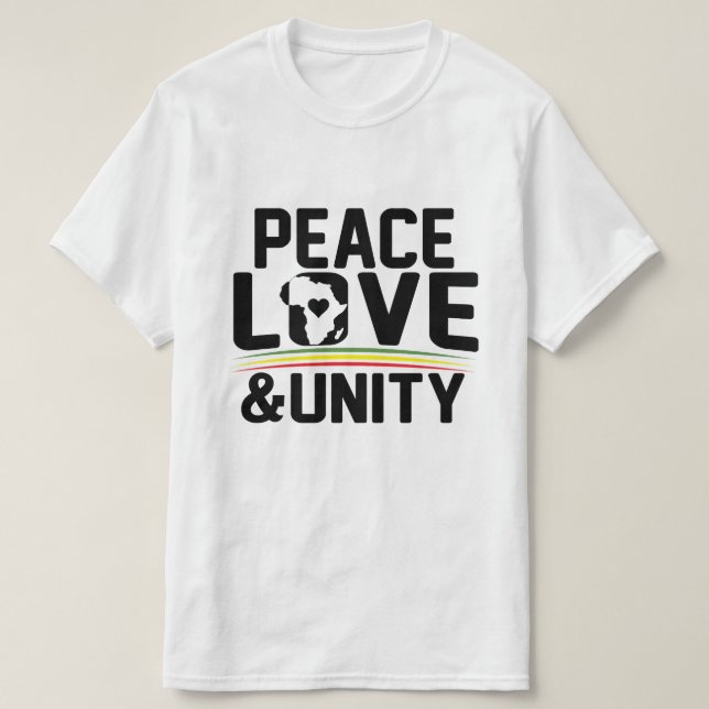 CAMISETA ÁFRICA - PAZ, AMOR E UNIDADE (Frente do Design)