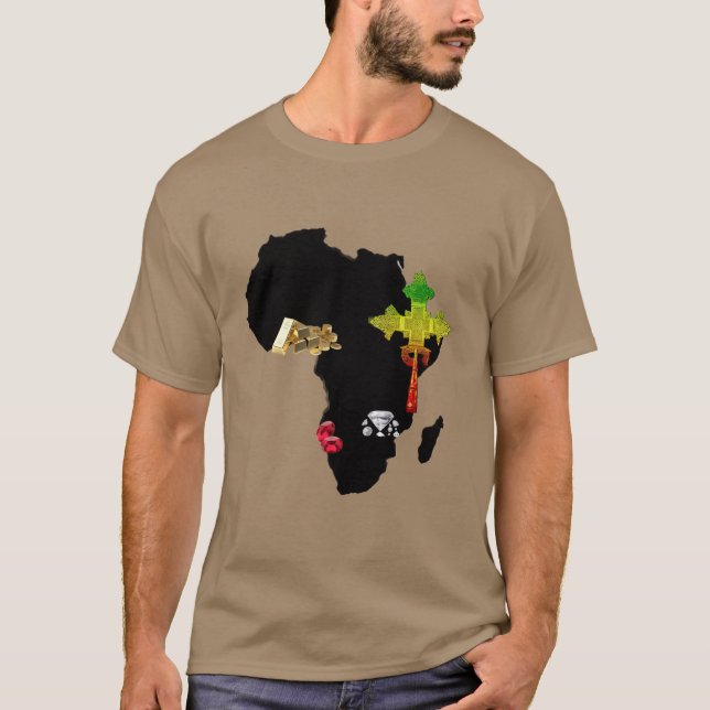 Camiseta África rica - Camisa-T masculina (Frente)
