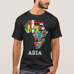 Camiseta África - Sinalizadores de Mapa Continente Engraçad