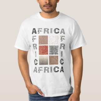 Camiseta África - texto e animal selvagem da textura
