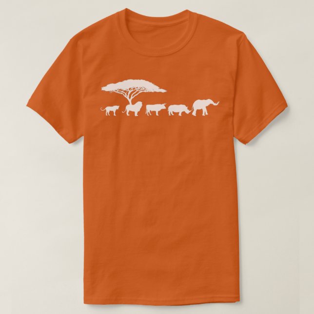 Camiseta Africa The Big Five Animals Design Kids Toddler BI (Frente do Design)