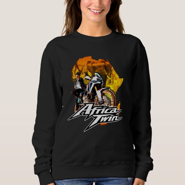 Camiseta África Viajando Duas Vezes Na Moto Natureza Mulher (Frente)