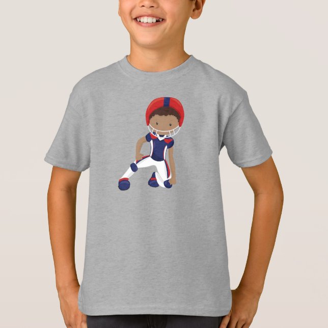Camiseta African American Boy, Jogador de Rugby, Team Sport (Frente)