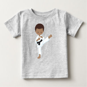 Camiseta African American Boy, Karate Boy, Black Belt, Kata