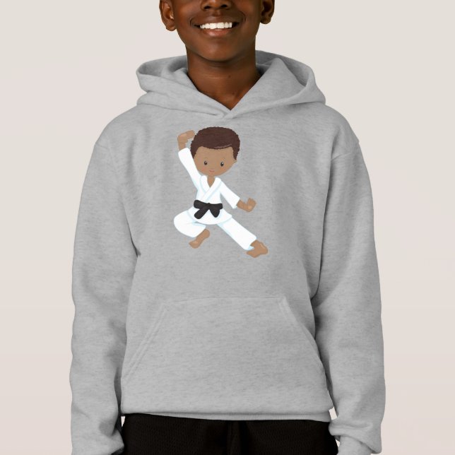 Camiseta African American Boy, Karate Boy, Kata, Black Belt (Frente)