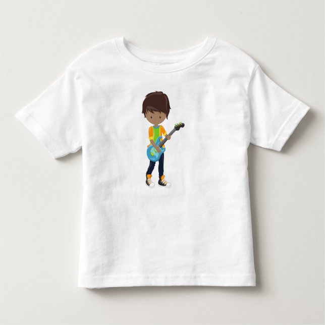 Camiseta African American Boy, Rock Boy, Guitar Player (Frente)