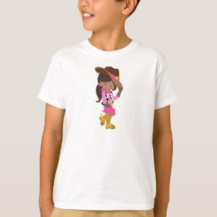 Camiseta African American Girl, Cowgirl, Sheriff, Western