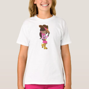 Camiseta African American Girl, Cowgirl, Sheriff, Western