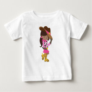 Camiseta African American Girl, Cowgirl, Sheriff, Western