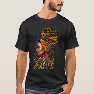 Camiseta African American Girl God Diz Que Sou Orgulho Negr