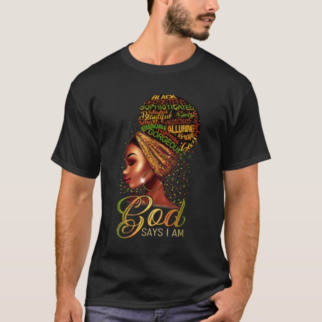 Camiseta African American Girl God Diz Que Sou Orgulho Negr (Frente)