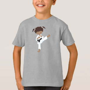 Camiseta African American Girl, Karate Girl, Black Belt