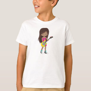 Camiseta African American Girl, Rock Girl, Guitar Player