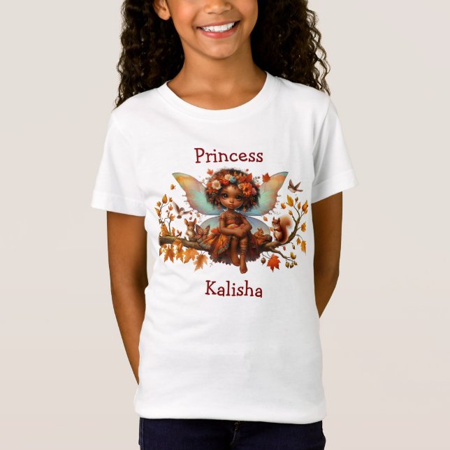 Camiseta African American Girl Woodland Princess (Frente)