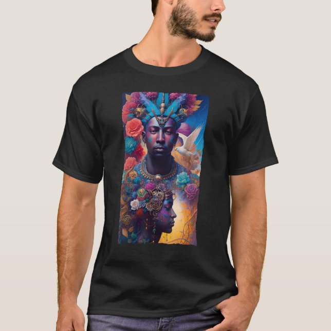 Camiseta African American Man and Woman Mystical Fantasy AI (Frente)