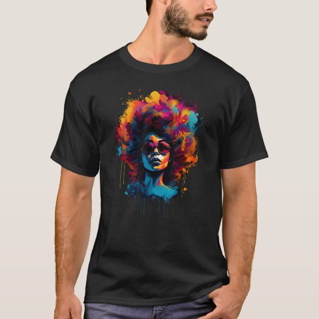 Camiseta African American  Natural Black Hair Beauty (Frente)