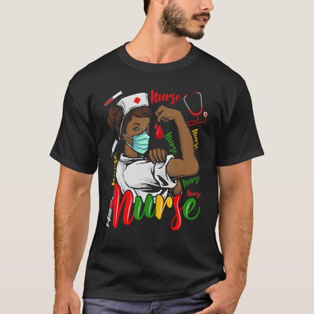 Camiseta African American Nurse Black History Month Pride B (Frente)