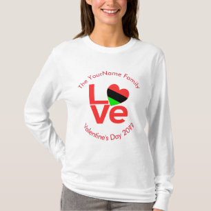 Camiseta African American Red Letters LOVE Flag Personalize