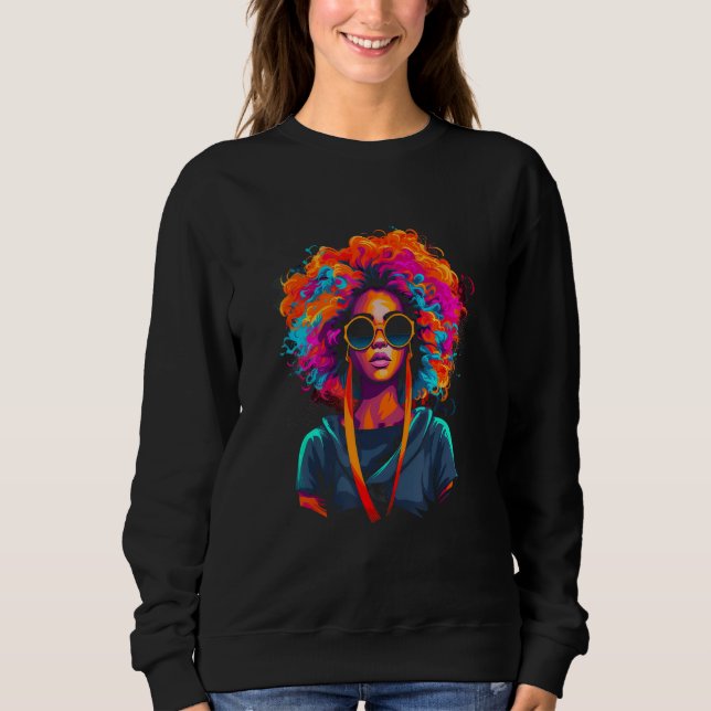 Camiseta African American Woman Black Girl Graffiti Graphic (Frente)