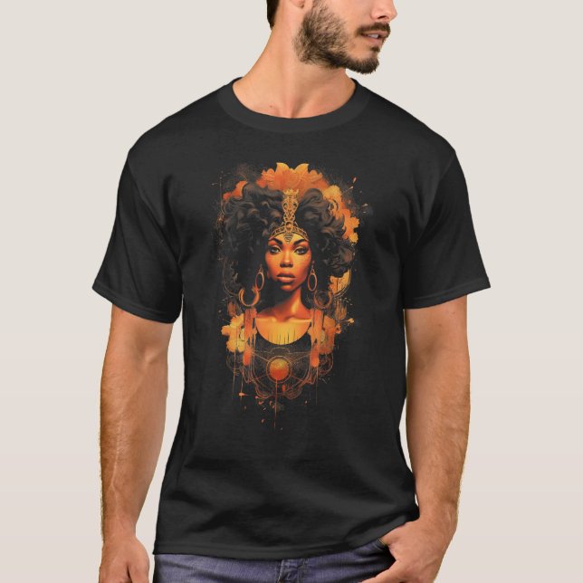 Camiseta African American Woman Strong Black Girl Fantasy G (Frente)