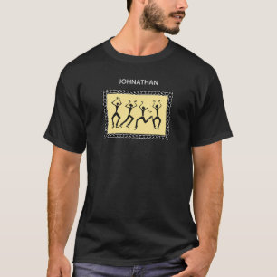 Camiseta African art Happy Inglês Dançarinos Silhouch