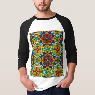 Camiseta African Geometric Mosaic Ankole Style Textile Prin