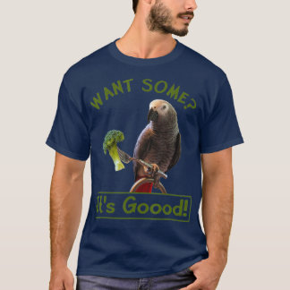 Camiseta African Grey Parrot Broccoli  for Men Women Kids