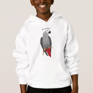Camiseta African grey parrot cartoon illustration 