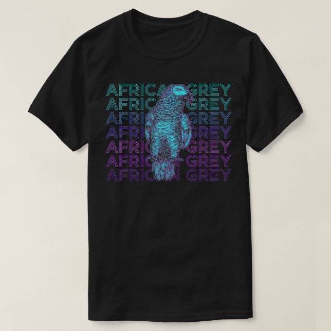Camiseta African Grey Parrot Retro African Grey Premium  (Frente do Design)