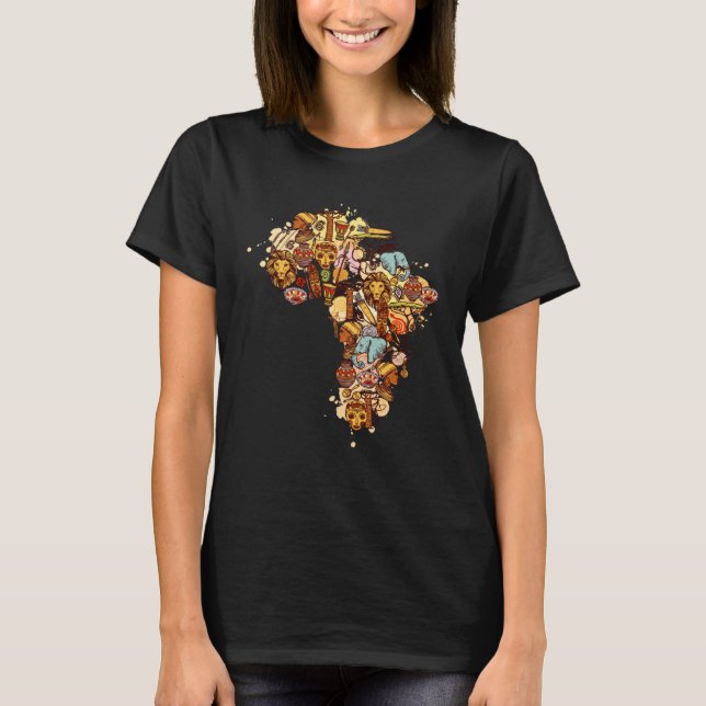 Camiseta African Map American Beautiful Black History BLM (Frente)