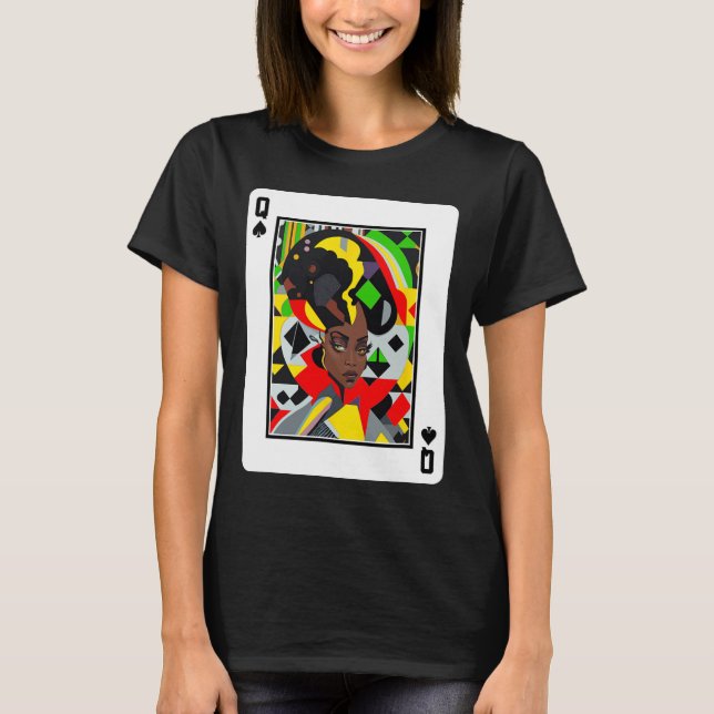 Camiseta African Queen Card Melanin Black Pride Blm Junetee (Frente)