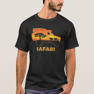 Camiseta African Safari Park Vehicle Elephant Family Vintag