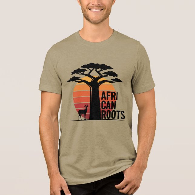 Camiseta African Streetwear Baobab Tree & Gazelle Graphic (Frente)