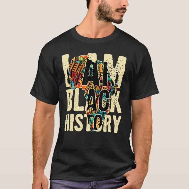Camiseta African Style Africa Continent I Am Black History  (Frente)