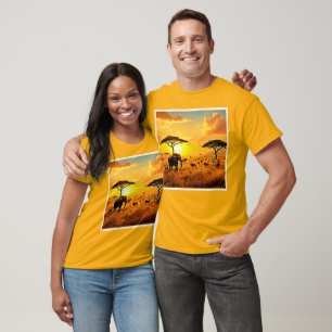 Camiseta African Sunset Safari Majestade Design
