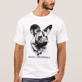 Camiseta African Wild Dog B&W Nature's Masterpiece Art.