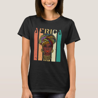 Camiseta African woman womanism ethnic earrings necklace he