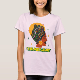 Camiseta africana americana   Camisa-negra