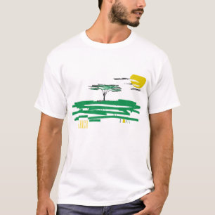 Camiseta Africana com Pintura de Paisagem Africana