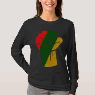 Camiseta Africano Punho Mão Levantada Mês da História Negra