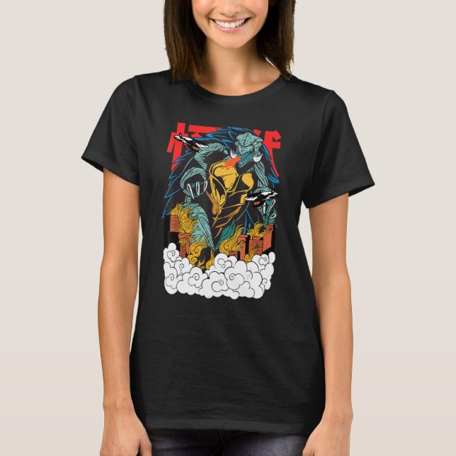 Camiseta Africano Sulcata Tortoise Japonês Espurrado (Frente)