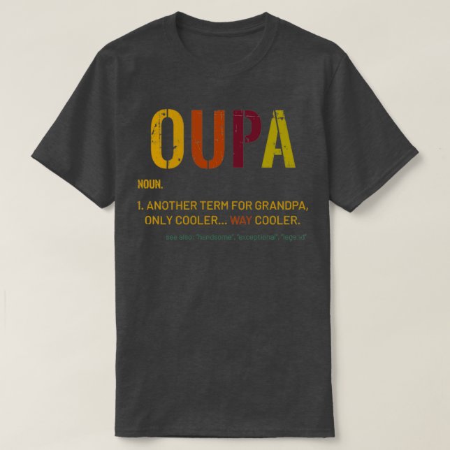 Camiseta Afrikaans Avô Oupa Engraçado Definição Legal Retro (Frente do Design)