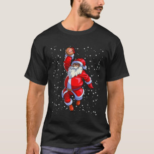 Camiseta Afro-Africano Papai Noel de Basquete Africano