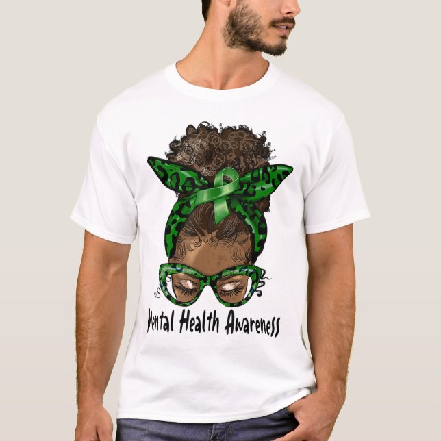 Camiseta Afro-Americana de Saúde Mental Awarene (Frente)